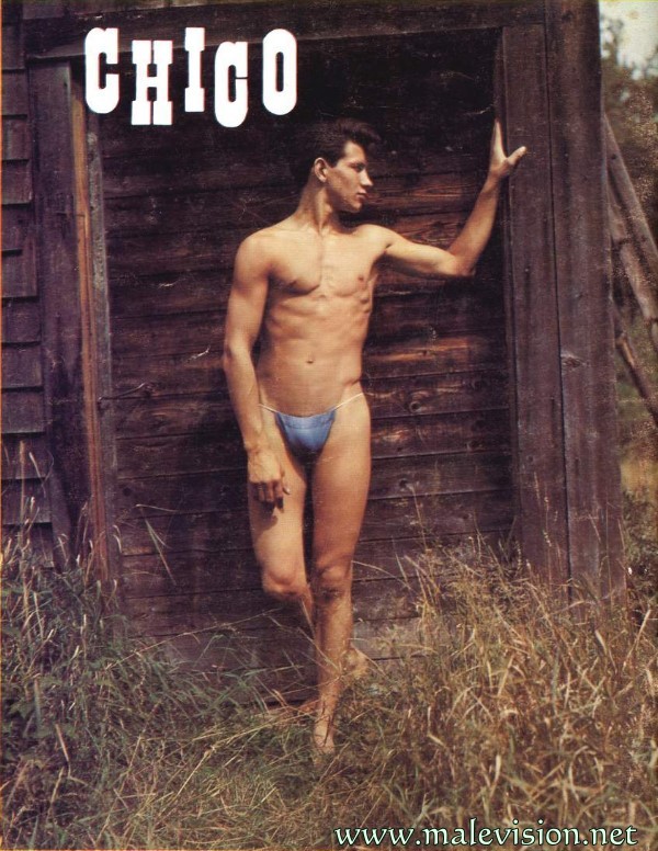 male vintage physique colour photo