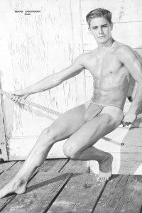 Handsome muscle men vintage physique photo art