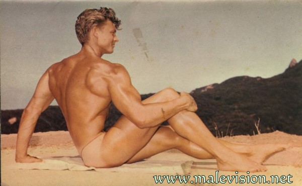 beautiful muscle man in vintage physique photo art