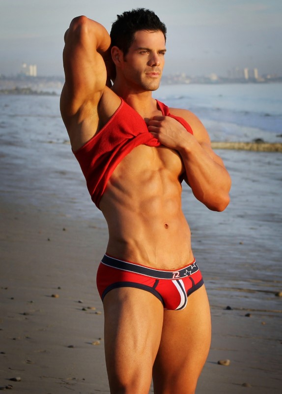 Sexy man on the beach