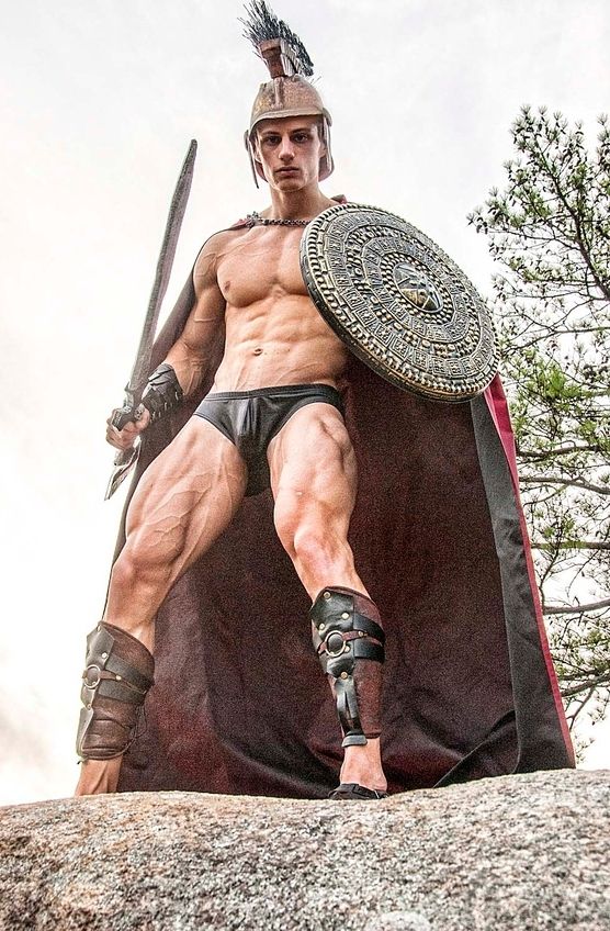 Ryan Nelson as a spartan warrior
