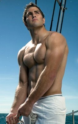 Muscle footballer shirtless
